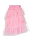 Monnalisa Cotton Tutu Skirt In Pink