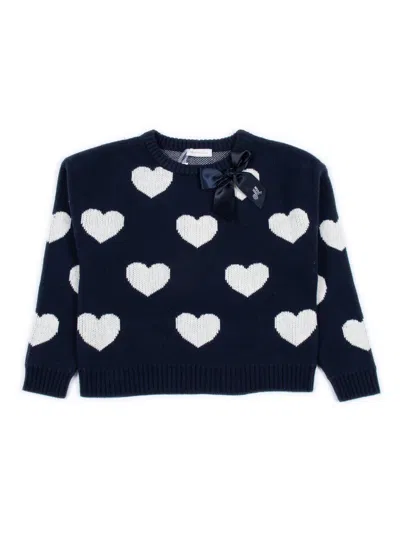Monnalisa Kids' Cotton Wool Sweater In Black