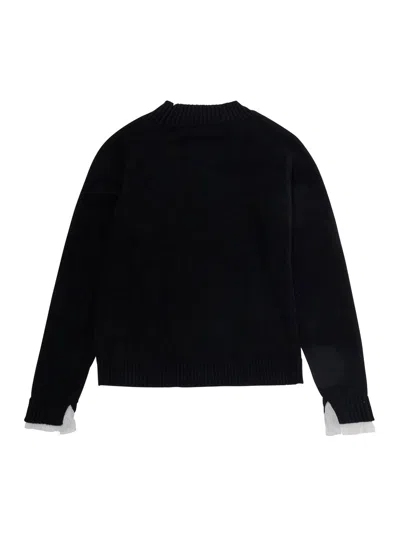 Monnalisa Cotton-wool Blend Sweater In Black