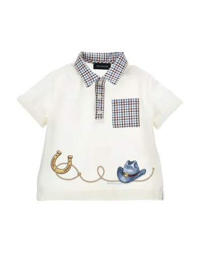 Monnalisa Babies'   Cowboy Polo With Pocket In Neutral