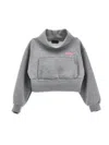 Monnalisa Cowl Neck Neoprene Sweatshirt In Grey + Grey