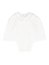 Monnalisa Logo-embroidered Body In Cream