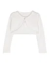 Monnalisa Shaved Crepe Cardigan In Cream