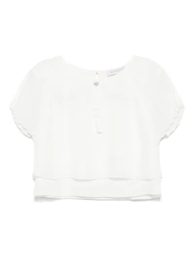 Monnalisa Kids' Crepe Blouse In White
