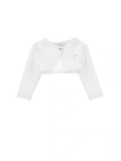 Monnalisa Kids'   Rounded Cardigan In White