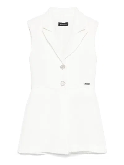 Monnalisa Kids' Crepe Playsuit In White