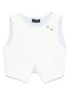 Monnalisa Crepe Waistcoat In White