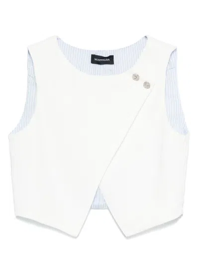Monnalisa Kids' Crepe Waistcoat In White