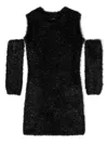 Monnalisa Lurex Sheath Dress With Sleeves In Black