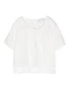 Monnalisa Crew-neck Layered Blouse In White