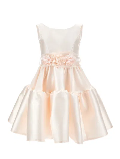 Monnalisa Kids'   Cristina Mikado Dress In Light Pink