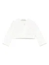 Monnalisa Cropped Cardigan In Neutrals