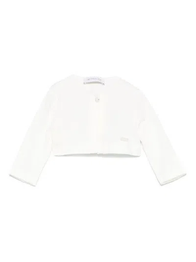 Monnalisa Babies' Cropped Cardigan In Neutrals