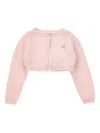 Monnalisa Cropped Cardigan In Pink