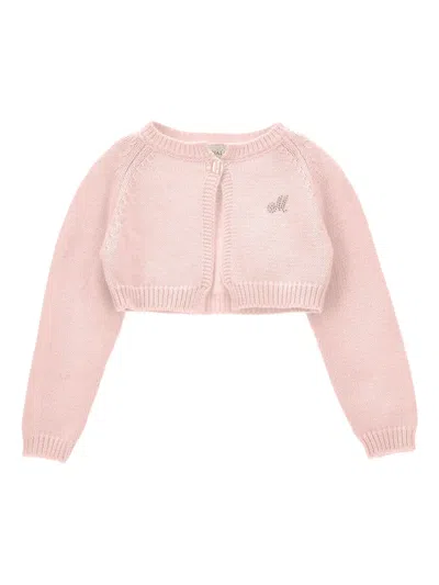 Monnalisa Babies' Cropped Cardigan In Pink