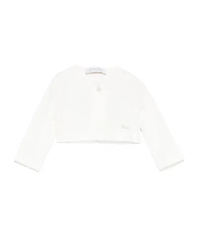 Monnalisa Cropped Cardigan In White