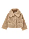 Monnalisa Teddy Jacket In Neutral