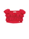 Monnalisa Cropped Jersey Top In Red