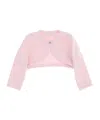 Monnalisa Cropped Knitted Cardigan In Pink
