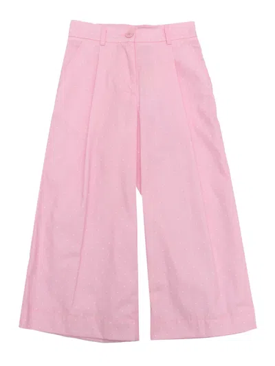 MONNALISA CROPPED POPELINE PANTS