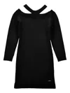 Monnalisa Cross-strap Knitted Dress In Black