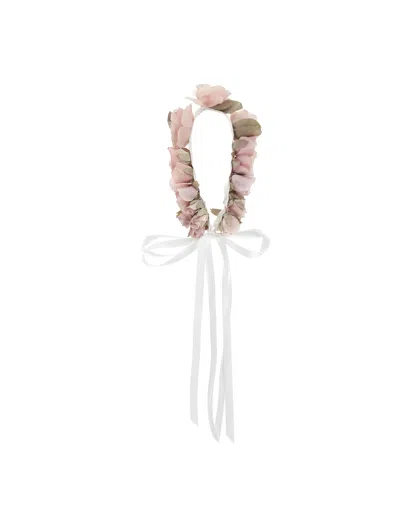Monnalisa Kids'   Crown Of Flowers In White