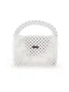 Monnalisa Crystal Bag With Feathers In Cream