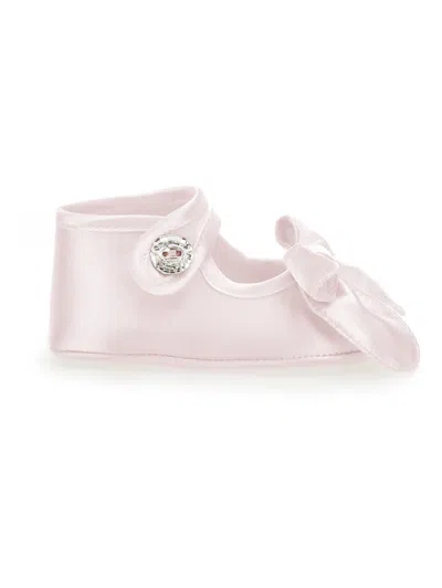 Monnalisa Babies'   Crystal Duchess Bow Ballerinas In Pink