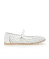 Monnalisa Crystal-embellished Ballet Flats In White