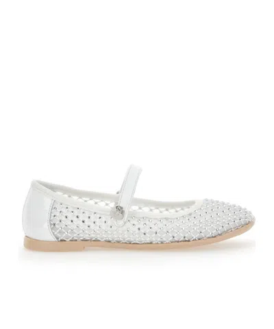 Monnalisa Crystal-embellished Ballet Flats In White