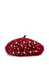 Monnalisa Crystal-embellished Beret In Red