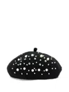 Monnalisa Crystal-embellished Beret In Black