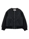 Monnalisa Crystal-embellished Bomber Jacket In Black