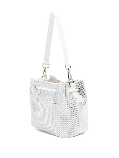 Monnalisa Kids' Crystal-embellished Bucket Bag In White
