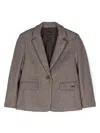 Monnalisa Crystal-embellished Herringbone Blazer In Grey