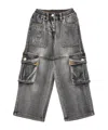 Monnalisa Crystal-embellished Jeans In Gray