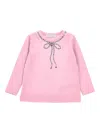 Monnalisa Langarmshirt Mit Kristallen In Pink
