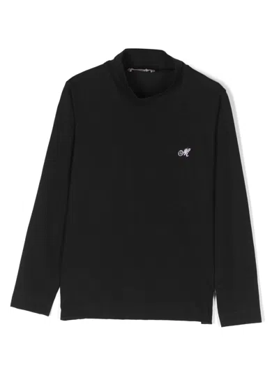 Monnalisa Kids' Langarmshirt Mit Kristallen In Black