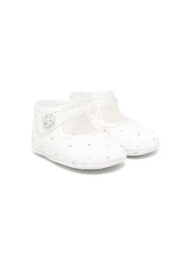 Monnalisa Babies' Crystal-embellished Pre-walkers In White
