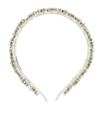 Monnalisa Amira Headband With Rhinestones In Cream