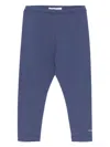 Monnalisa Crystal-logo Leggings In Blue
