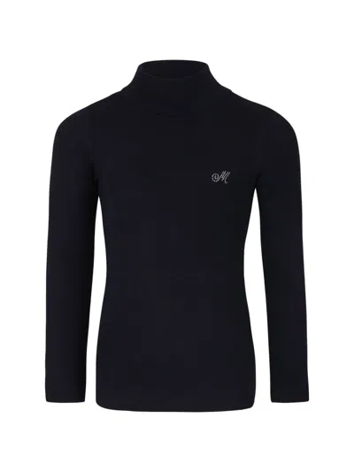 Monnalisa Kids' Black Turtleneck For Girl In C