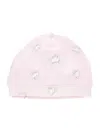 Monnalisa Crystal Print Cotton Hat In Dusty Pink Rose