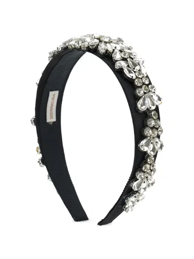 Monnalisa Kids' Crystal-embellished Headband In Black