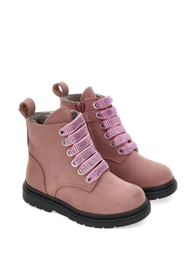 Monnalisa Kids' Crystal-embellished Heart-plaque Boots In Multi