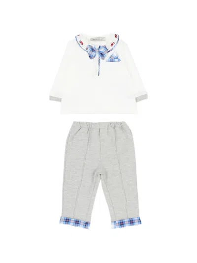 Monnalisa Babies' Cuffed-hem Tracksuit Set (set Of Two) In White