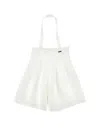Monnalisa Culotte Skirt With Suspenders In Panna