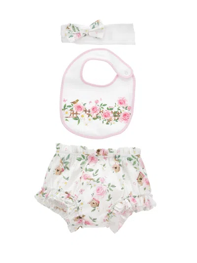 Monnalisa Babies' Culottesset  Bandeau Und Latz In White