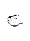 Monnalisa Cut-out Leather Crib Shoes In White