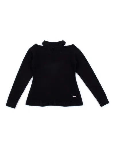 Monnalisa Kids' Cutout Sweater In Black